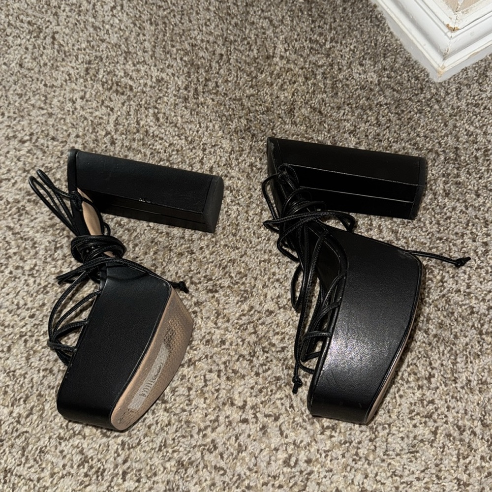 Gianni Bobbi black strap of block heel platform - Picture 7 of 9
